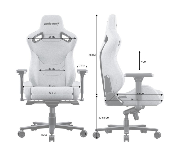 Anda Seat Kaiser 2 Pro XL Dark Fabric Grey - 1473892 - zdjęcie 6